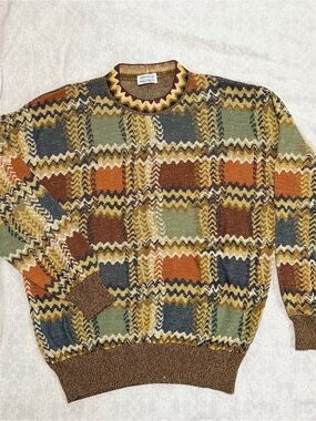 Vintage Missoni for Neiman Marcus Men’s Sweater Size 54 XL Made in Italy Zig Zag